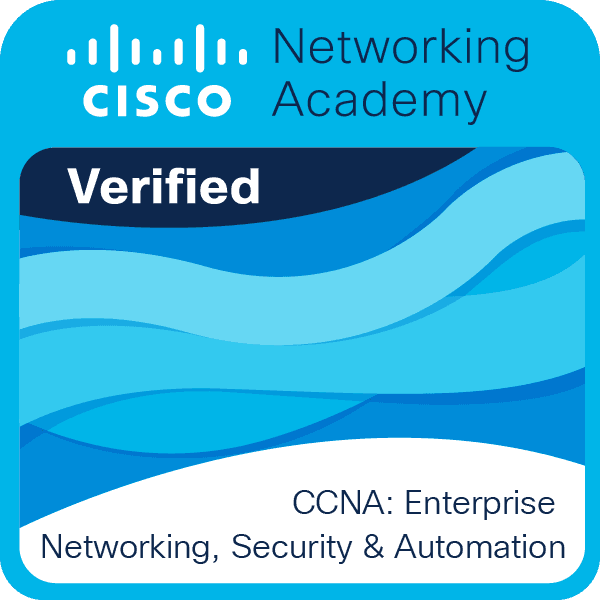 CCNA: Enterprise Networking, Security, and Automation certificate from Cisco Networking Academy